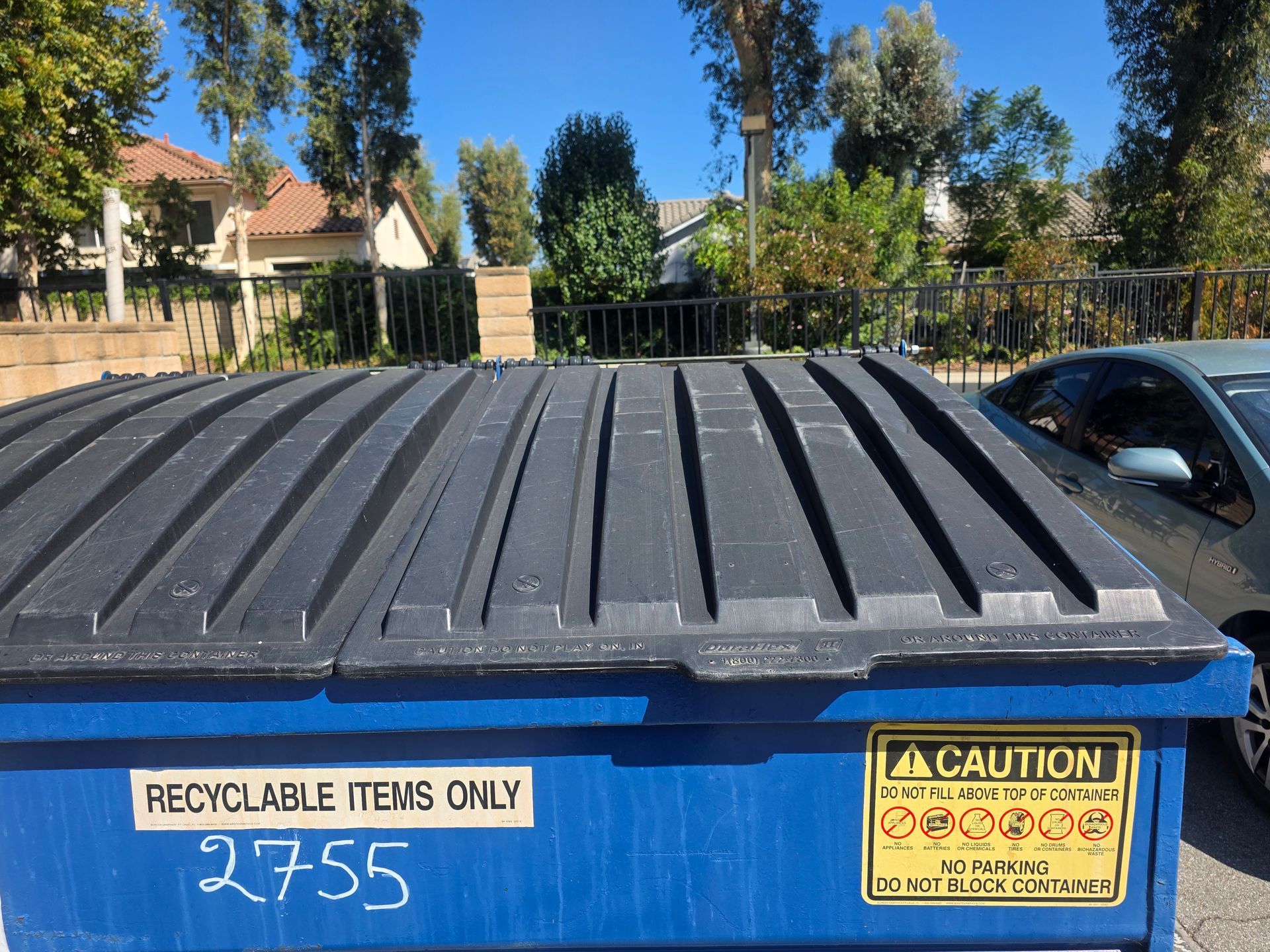 A rental dumpster in Jacksonville, FL