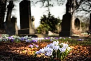burial plans flowers gravesite