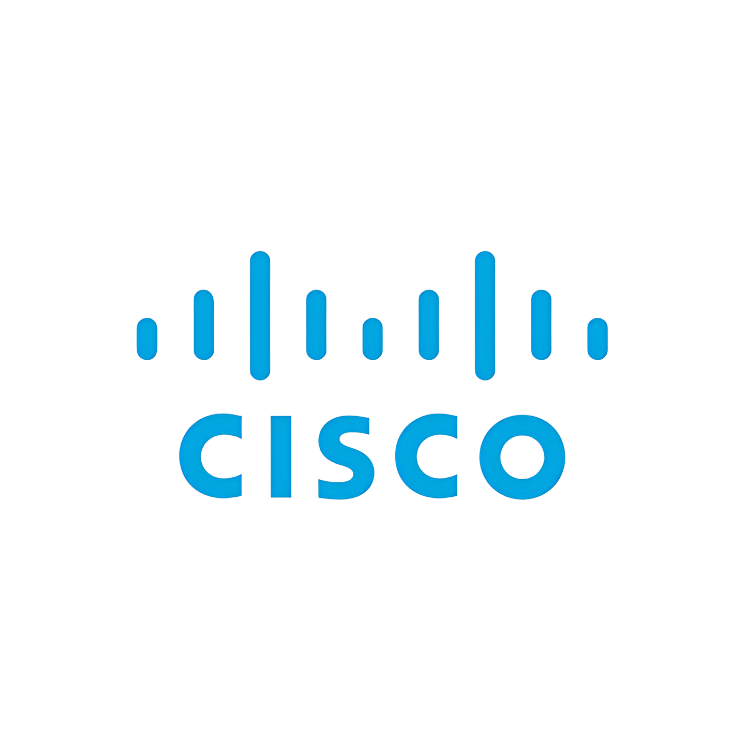 A white cisco logo on a black background