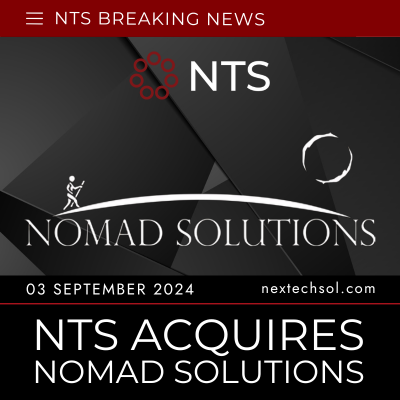 A black and red advertisement for nomad solutions