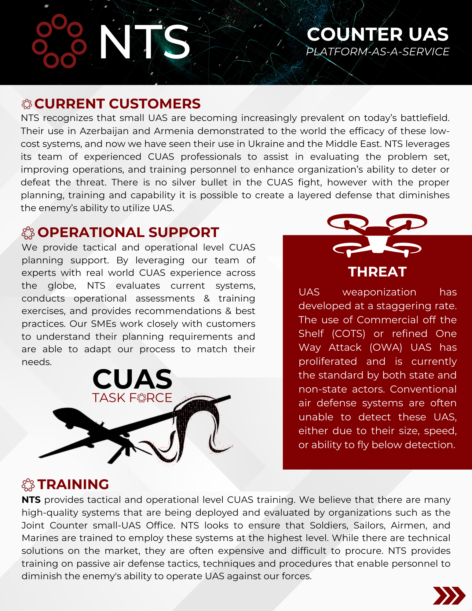 It is a brochure about a company called counter uas.