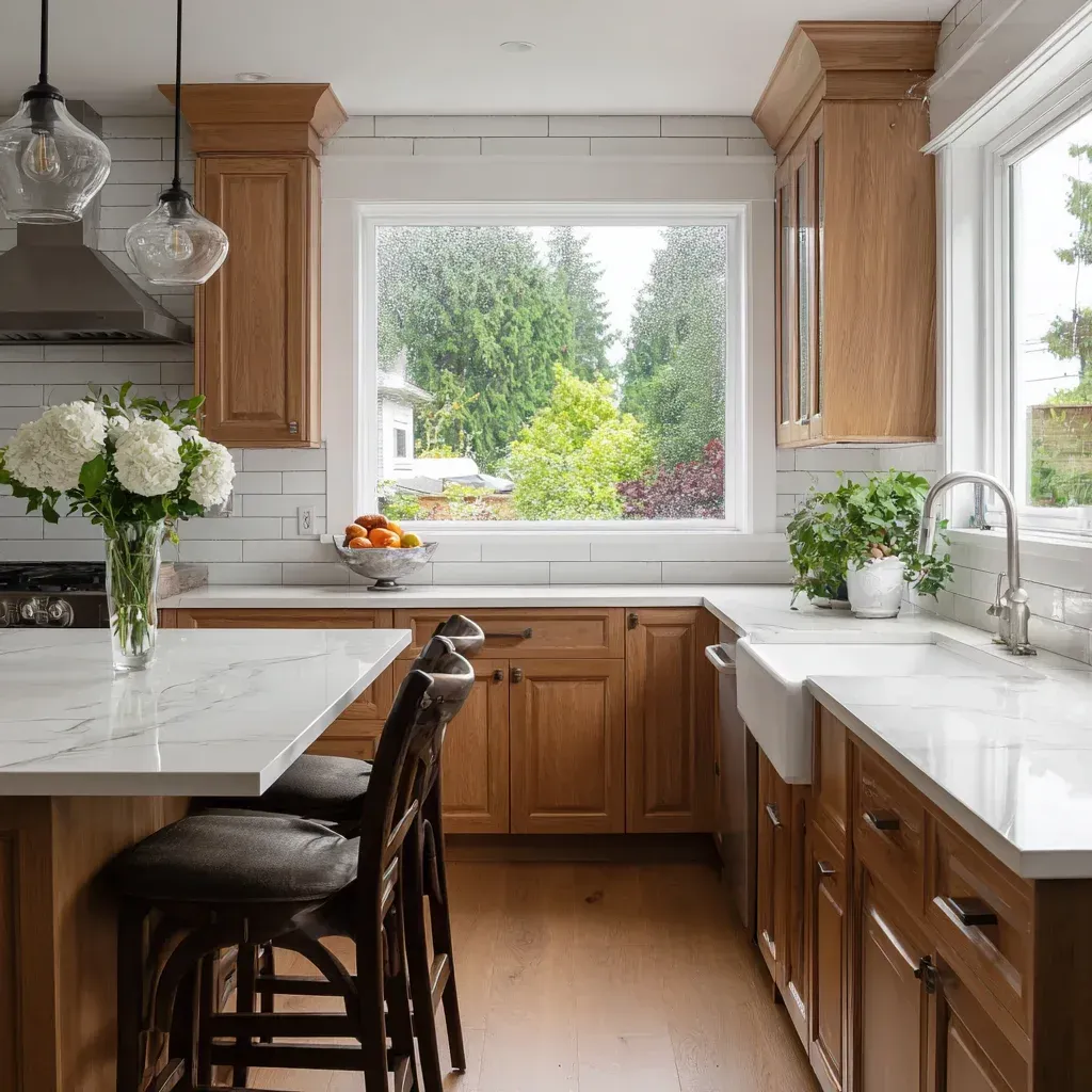 Residential Vancouver kitchen renovation featuring stone backsplash installation, hardwood flooring refinishing, and luxury custom millwork cabinetry.
High-quality Vancouver kitchen remodel highlighting granite countertop installation, custom island seating, and recessed lighting system upgrades.
Modern kitchen renovation Vancouver BC including quartz slab surfaces, tile backsplash design, and full-service remodeling execution.
Vancouver kitchen remodeling project showcasing marble island slab, shaker cabinet installation, and comprehensive renovation coordination.
Luxury Vancouver kitchen renovation featuring bespoke cabinets, granite waterfall island, hardwood flooring installation, and premium finish detailing.