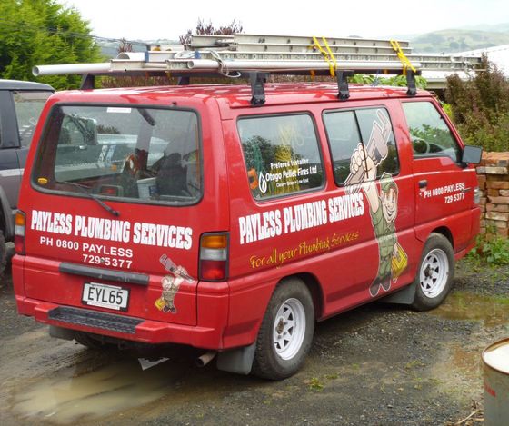 Van used for plumbing services in Dunedin