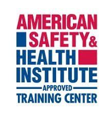 The logo for the american safety and health institute approved training center.