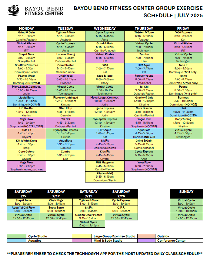 Fitness Programs/Classes | Bayou Bend Health Clinics