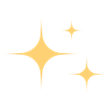 Three yellow stars are shining on a white background.