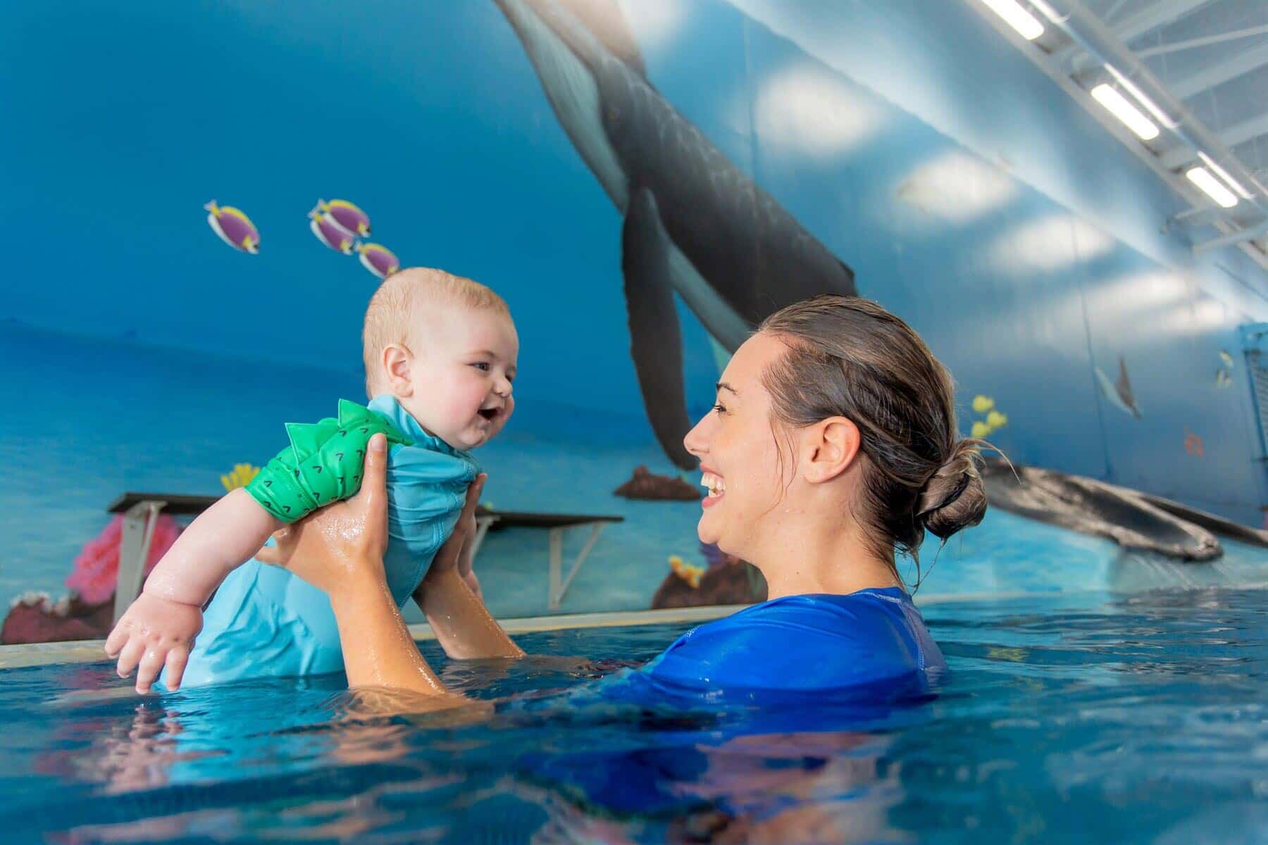 A Baby Having a Swimming Lessons in Coffs Harbour- kids swimming classes Coffs Harbou