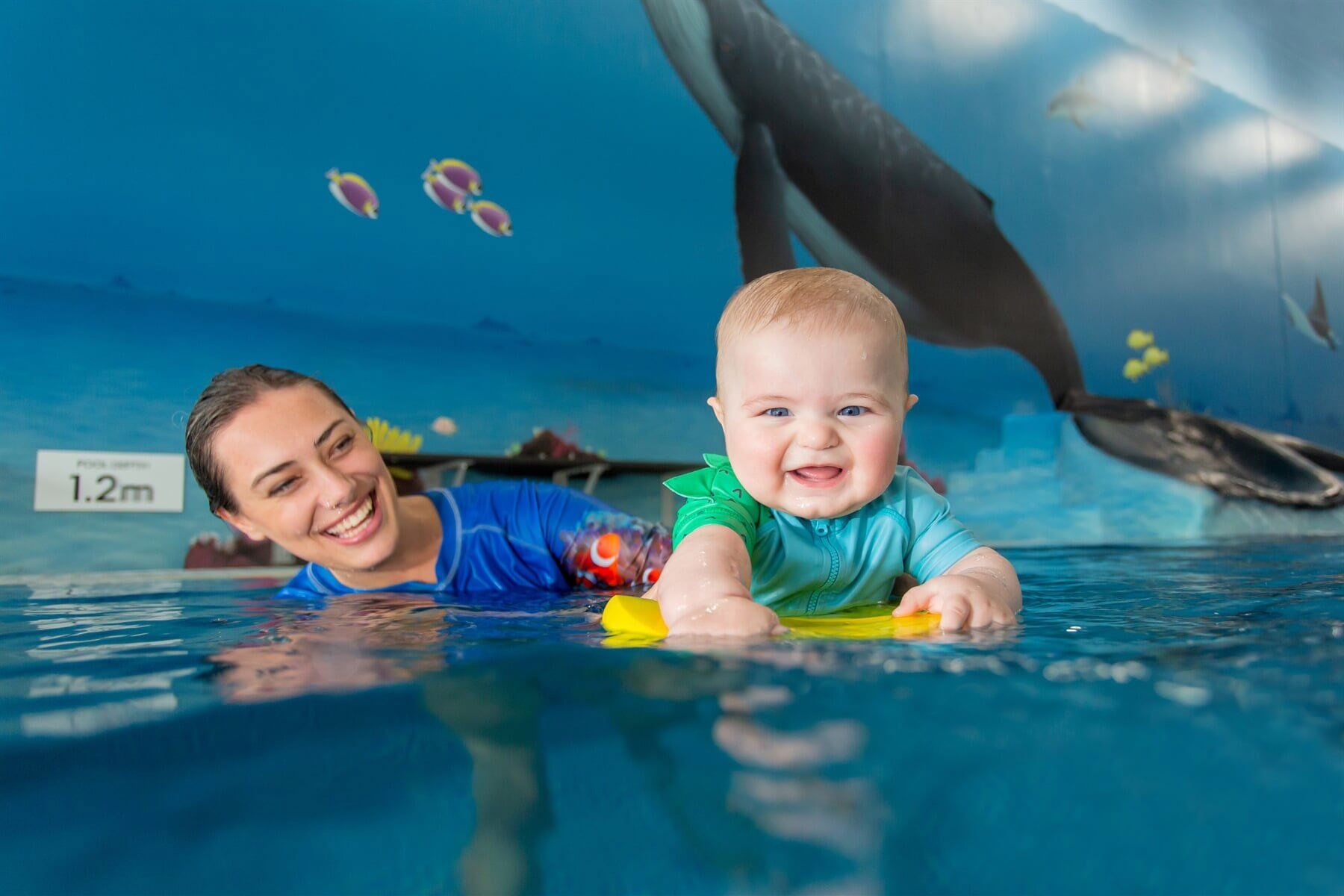 Baby Smiling in Swimming Class in Coffs Harbour
