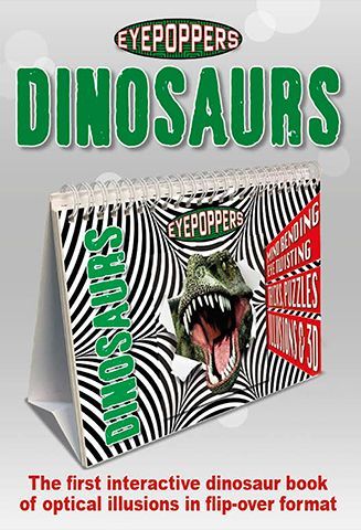 the first interactive dinosaur book of optical illusions in flip-over format