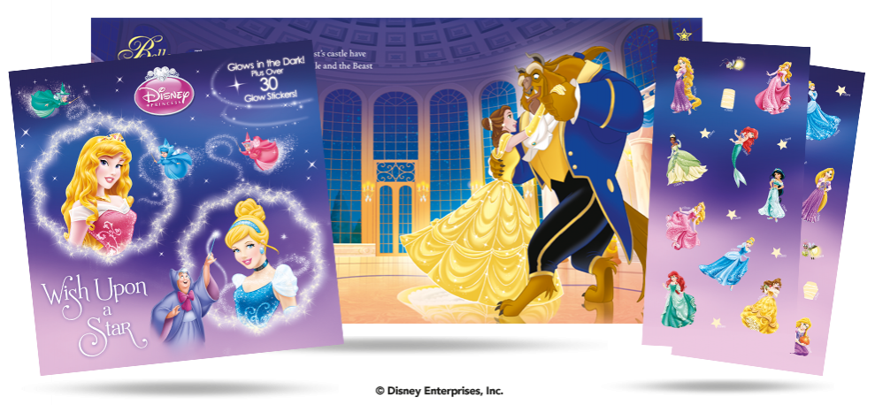 Disney Princess - Glow in the Dark Story Book with Stickers