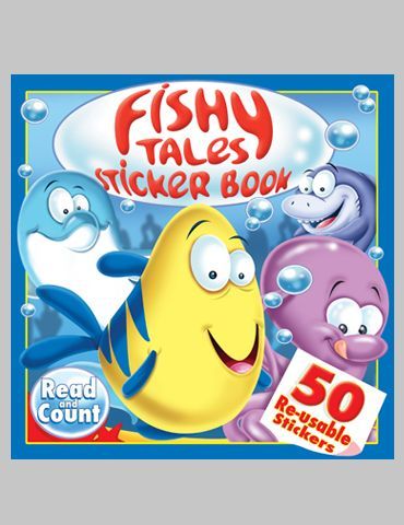 a fishy tales sticker book with 50 reusable stickers