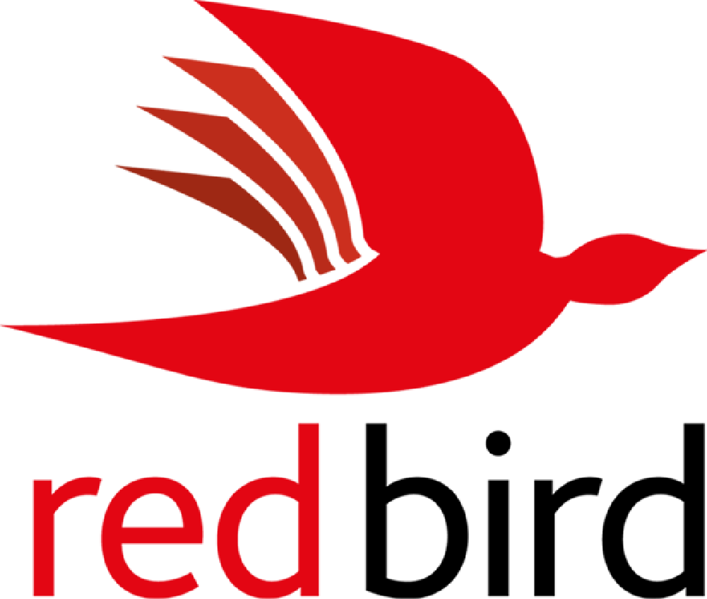 a red bird with the word red bird below it