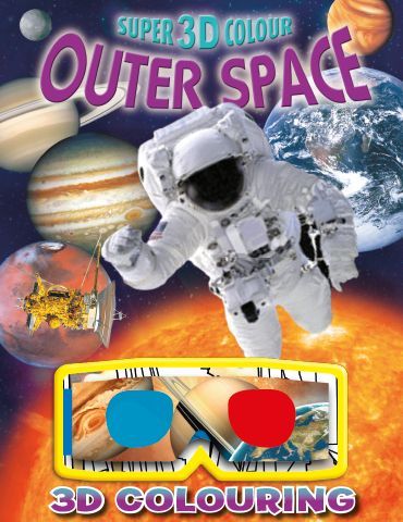 a book called super 3d colour outer space 3d colouring