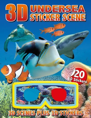 3d undersea sticker scene with 20 3d stickers
