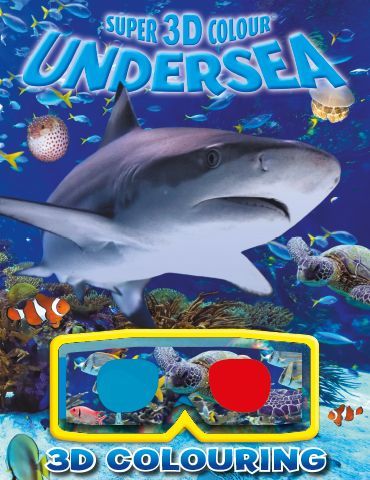 a 3d colouring book with a shark on the cover