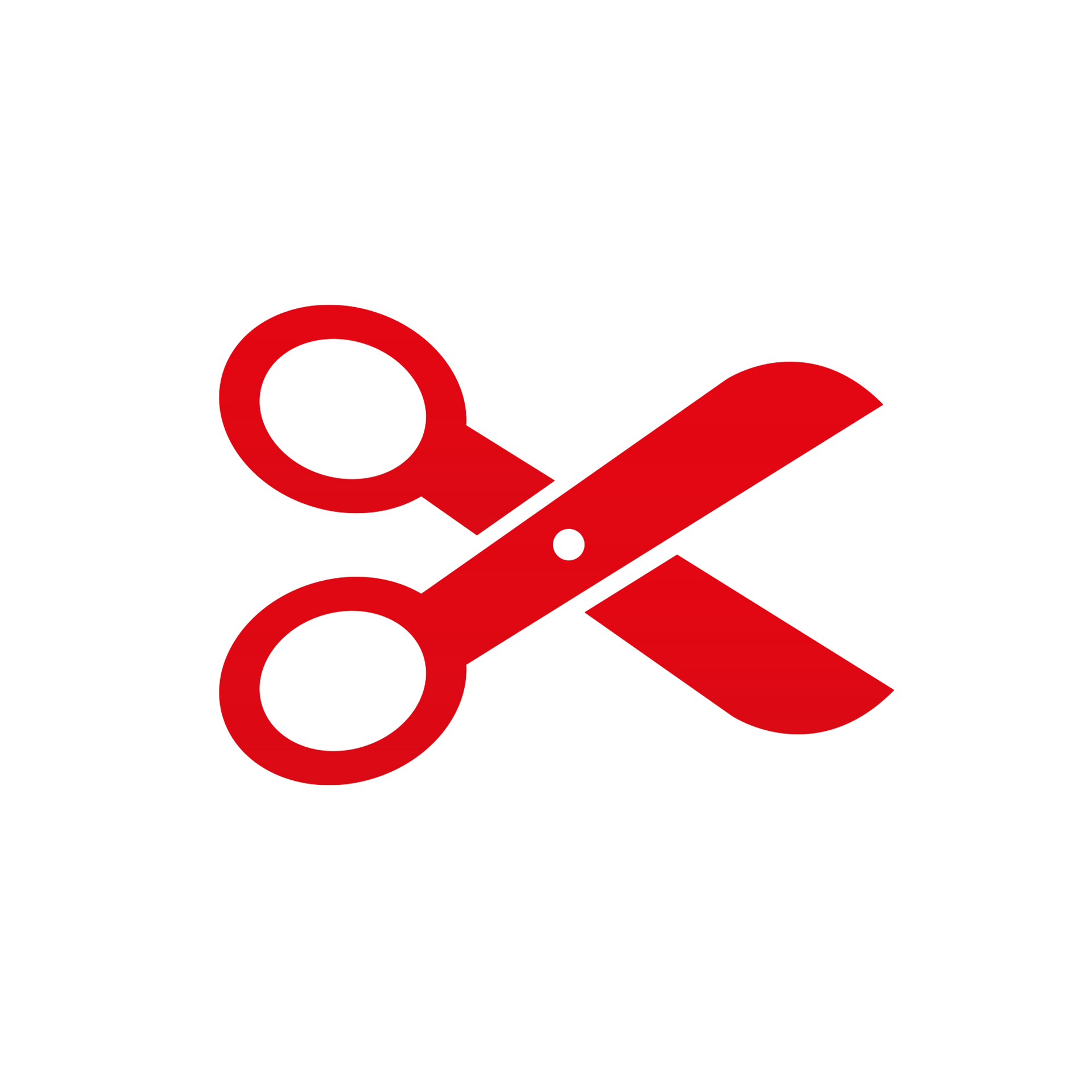 a pair of red scissors on a white background