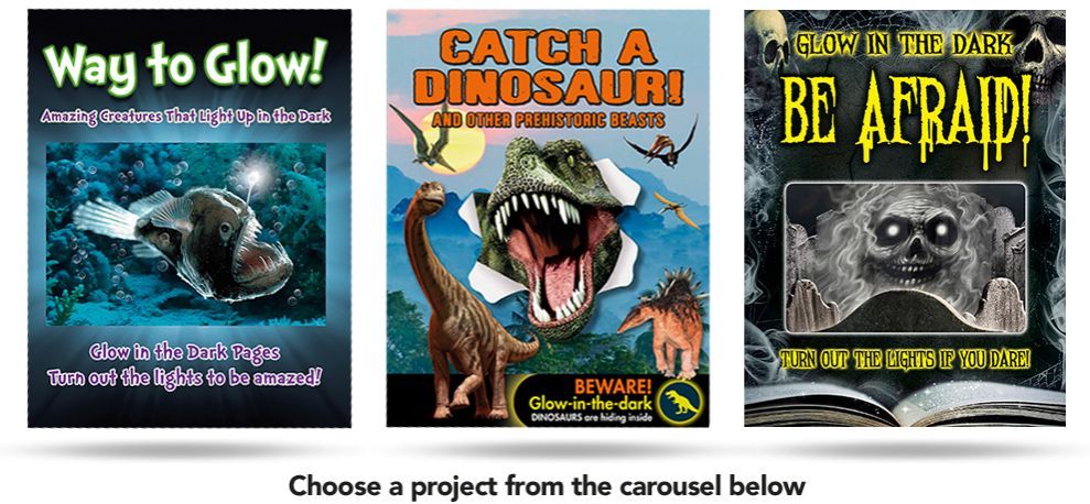 three children 's books about dinosaurs glow in the dark