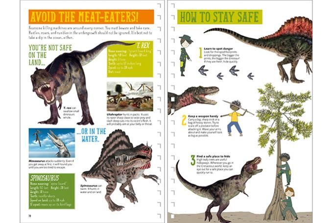 a book is open to a page that says how to stay safe