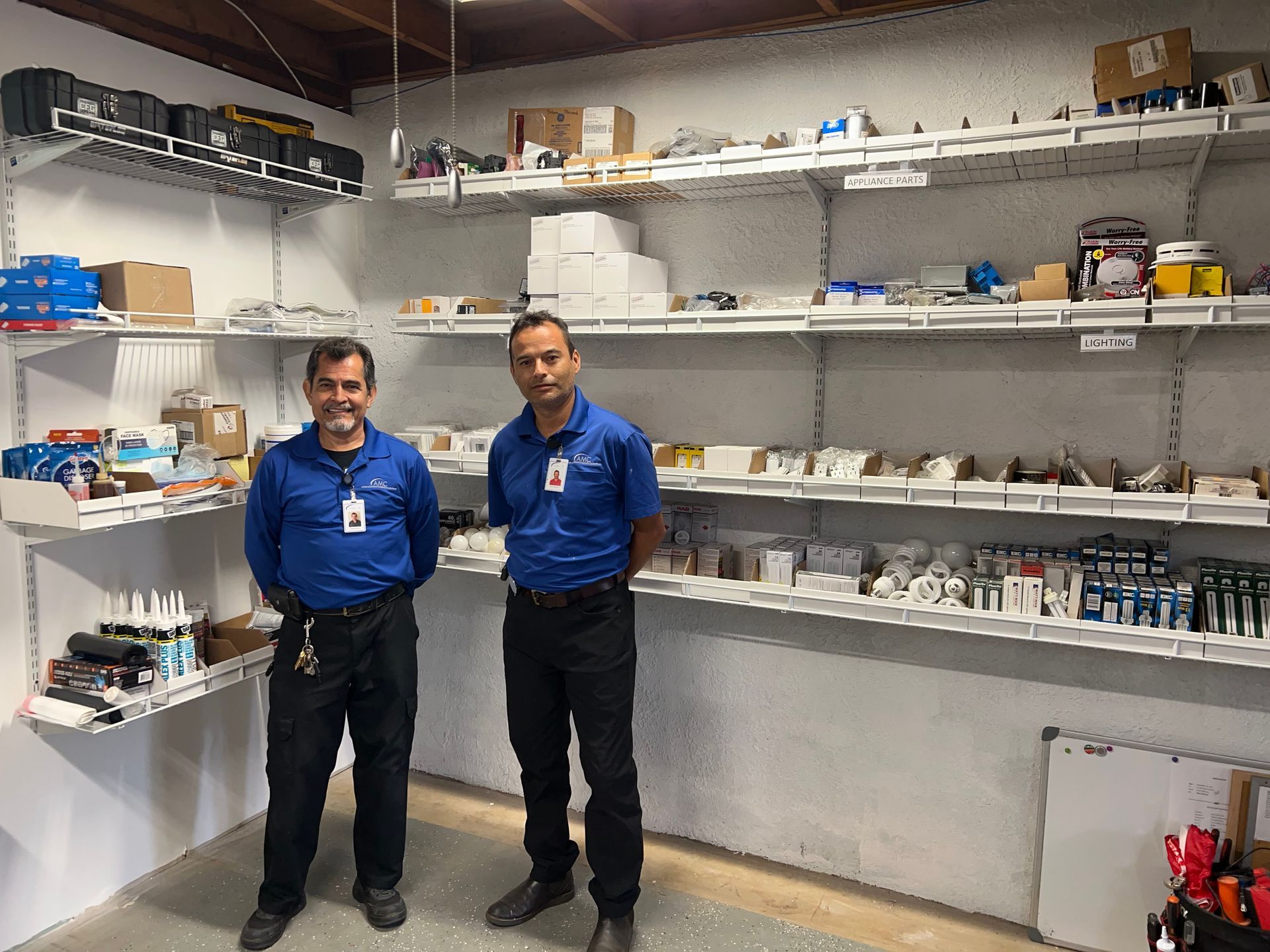 men with maintenance supplies