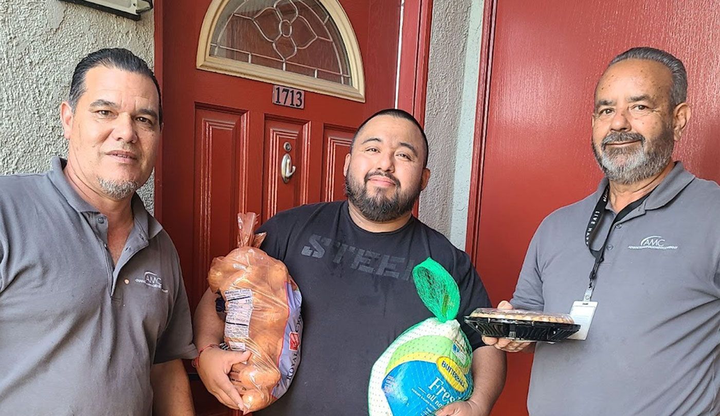 Delivering turkeys to a family