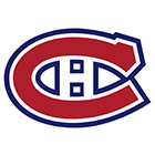 The canadiens logo is red , white and blue and looks like a fish.
