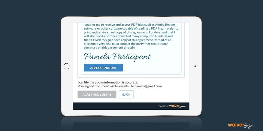 Digital Waiver on Ipad