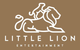 Logo of Little Lion Entertainment: white lion with a cub on a brown background.