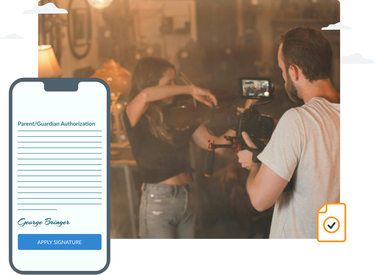 A man is taking a picture of a woman with a camera.