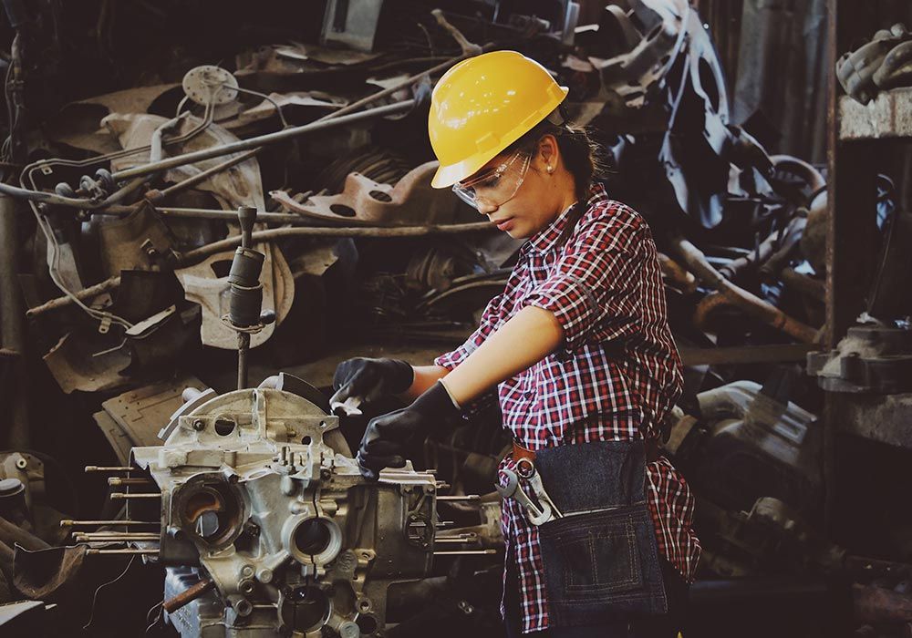 Women Wearing Hard Hat