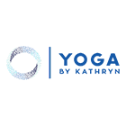 A logo for a yoga studio called yoga by kathryn.