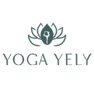 A logo for a yoga studio called yoga yely