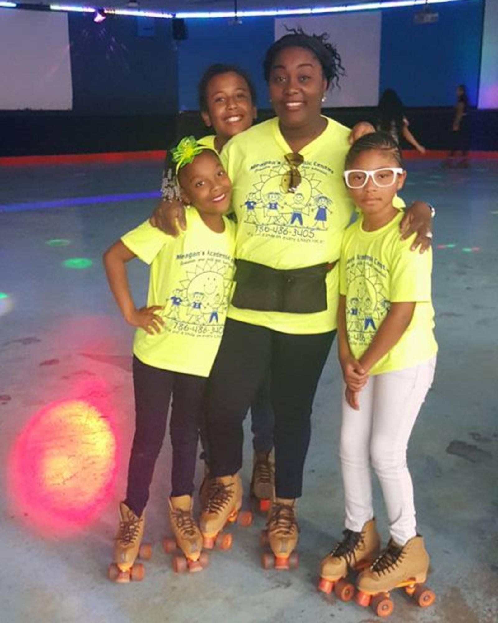 Students with Teacher Skating — Miami, FL — Meagan’s Academic Tutorial Center