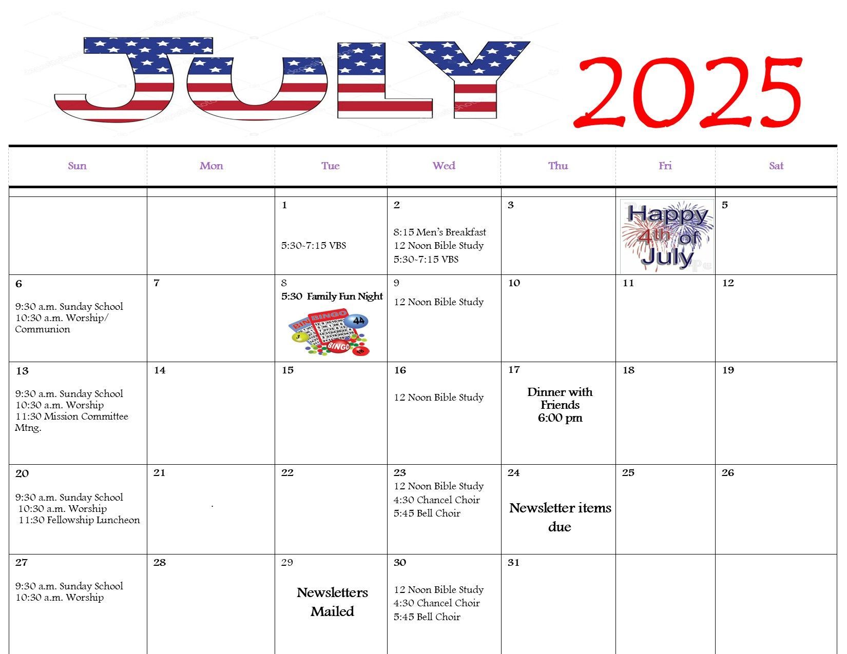 Monthly Calendar