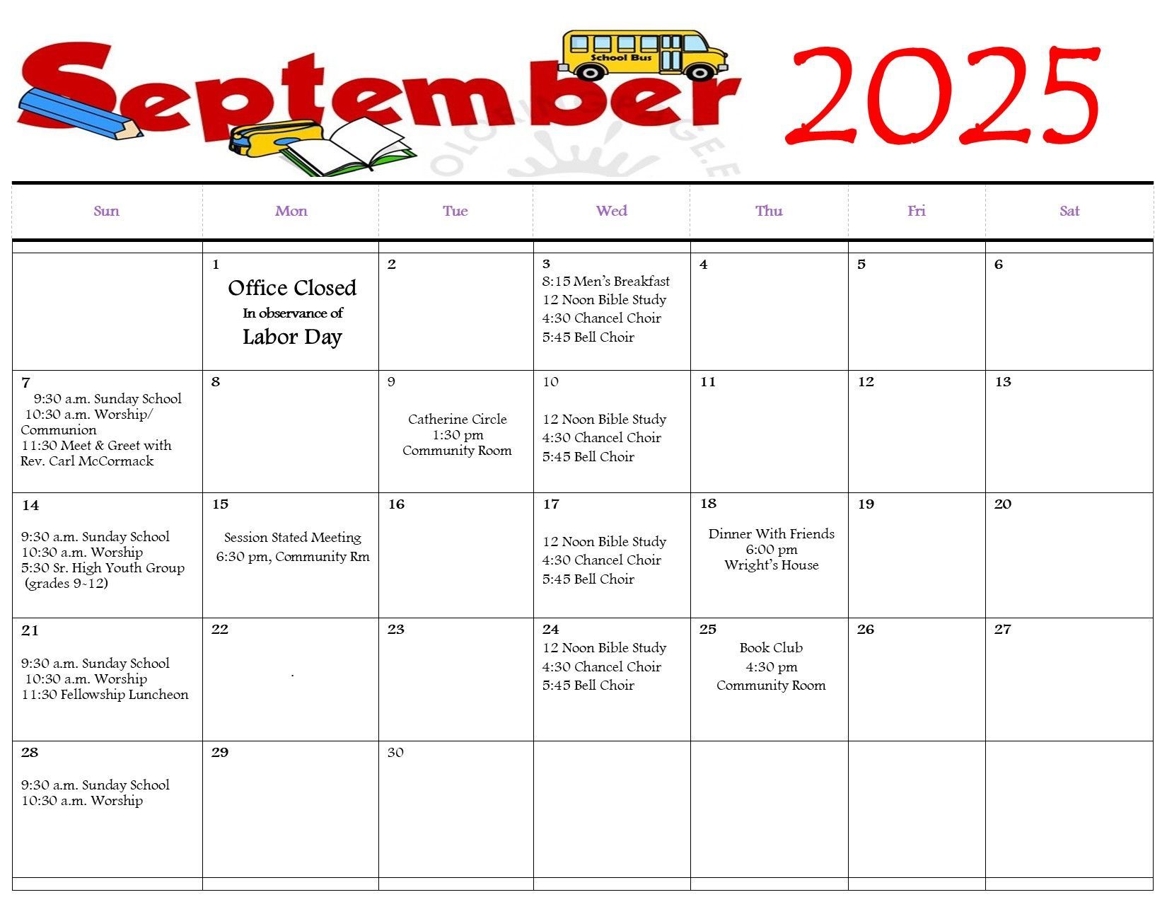 Monthly Calendar
