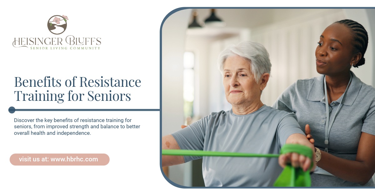 A caregiver helping a senior with resistance training