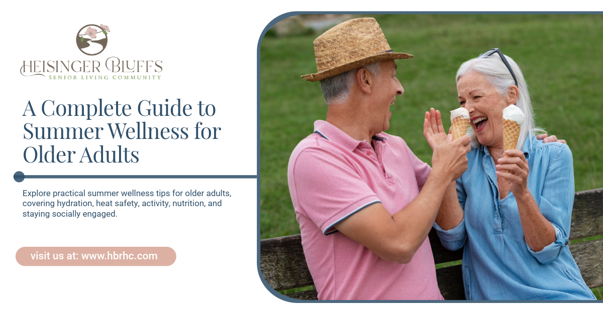 A senior couple enjoying ice cream during the summer