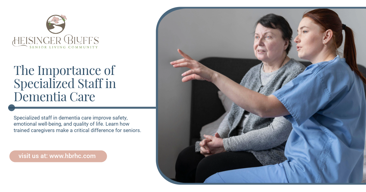 A medical professional gestures while talking to a dementia patient.