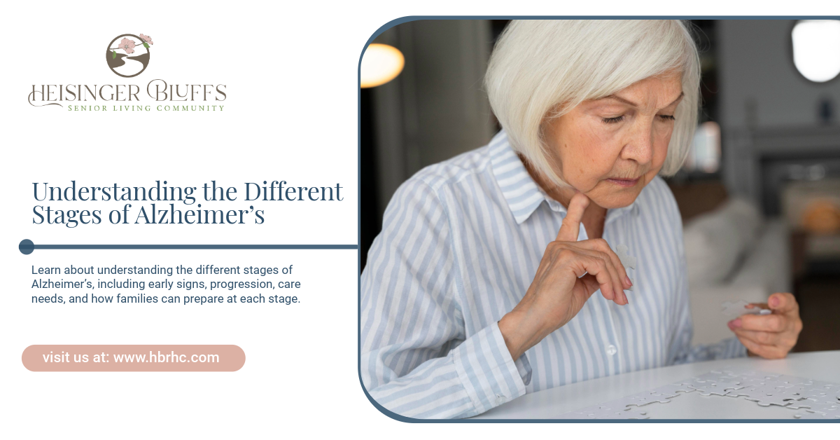 A woman with Alzheimer’s is looking at a table.