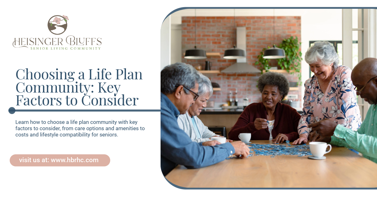 Senior living residents playing a puzzle