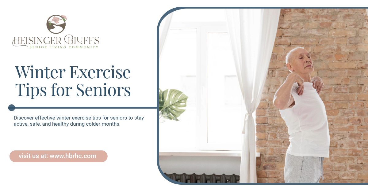 An elderly man stretching indoors