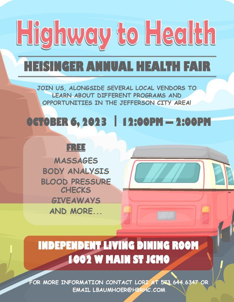 Highway to Health: Join Heisinger Bluffs Alongside Several Local Vendors at Our Annual Health Fair t