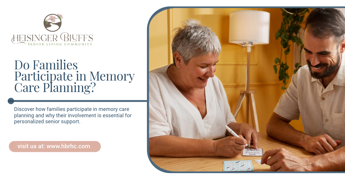 An elderly lady is talking to her son about memory care planning