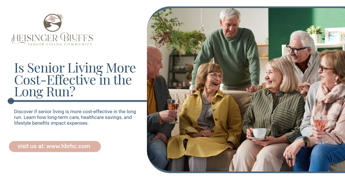 A group of senior living residents bonding together in a living room