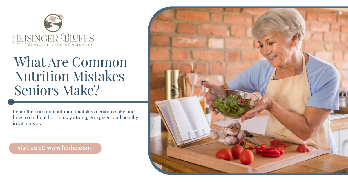 A senior preparing food with a cookbook.