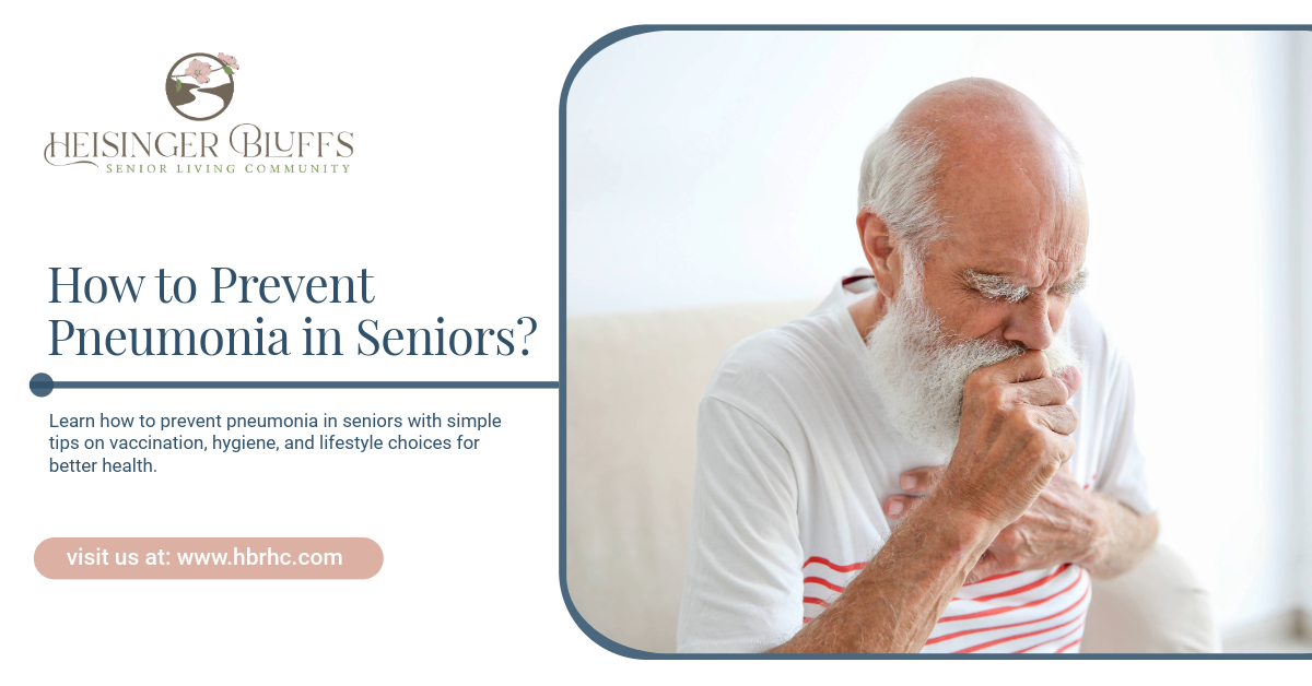 A senior with pneumonia, coughing