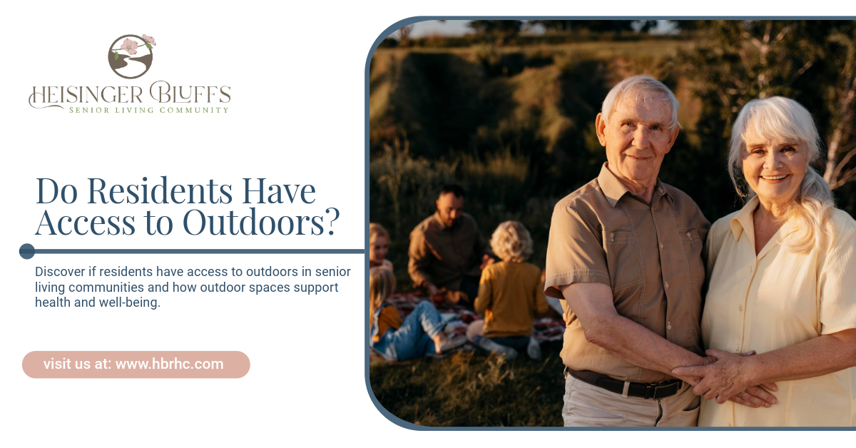 Senior living residents bonding outdoors