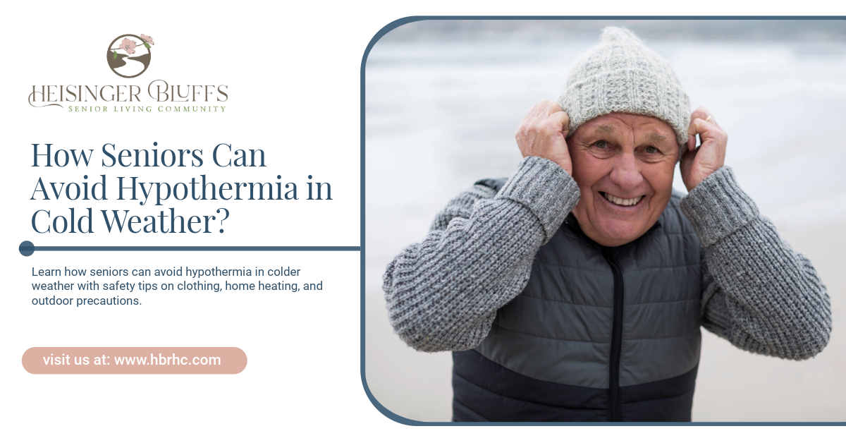 An elderly man wearing a jacket and a beanie in cold weather