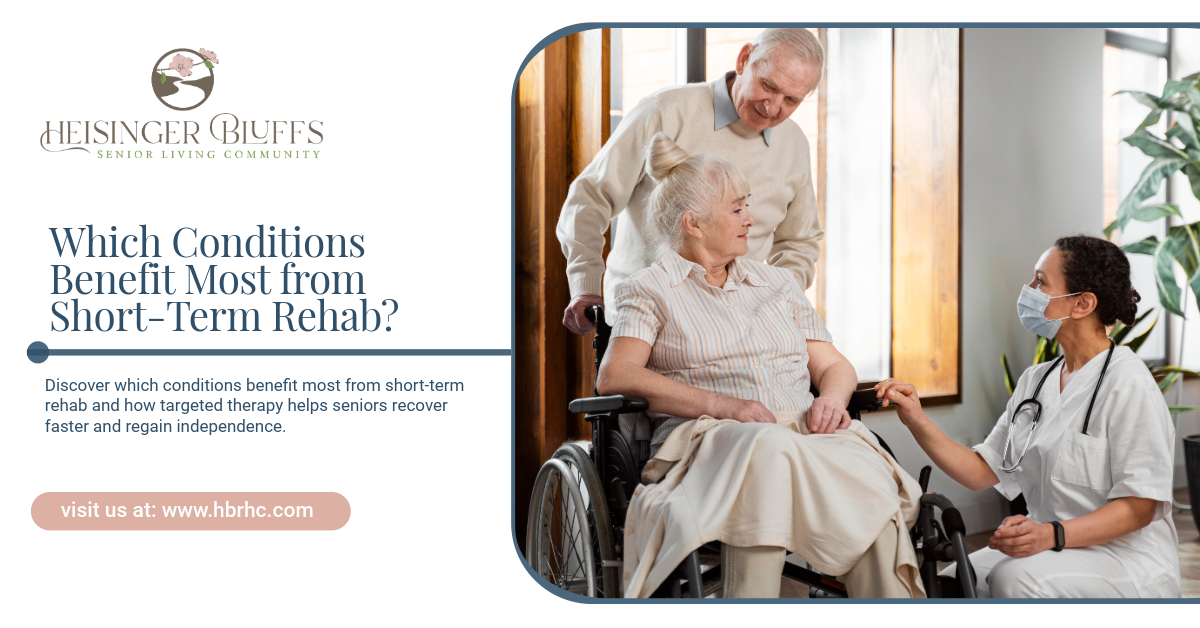 An elderly woman in a wheelchair with a man assisting and a nurse.