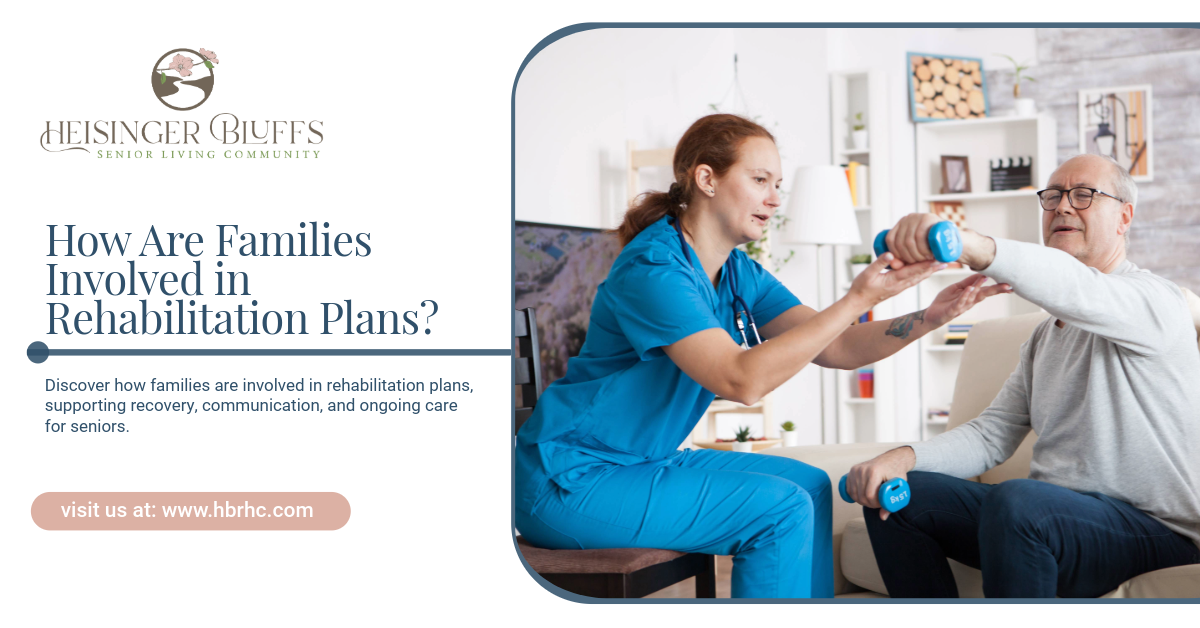 A caregiver is assisting a senior during rehabilitation