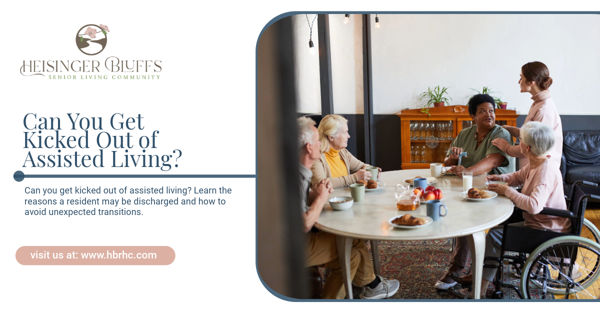 A group of elderly people are sitting around a table in an assisted living facility.